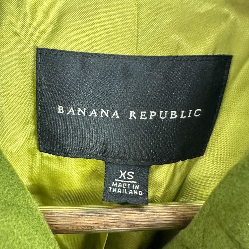 Banana Republic Womens Wool Peacoat XS Green Mod Old Money Quiet Luxury Career‎ - Picture 2 of 5